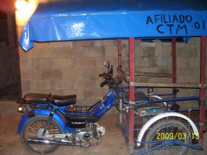 A tricitaxi is perfect for navigating a small town!  I wish I had one here!