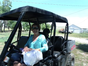 Pat and her faithful sidekick.