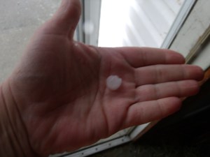 Thunder, small hail, then sun in a matter of 5 minutes....