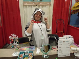 Kim helped Bela put on her wig.